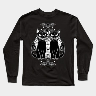 PUMPKATZ: Halloween pumpkin head cats! Long Sleeve T-Shirt